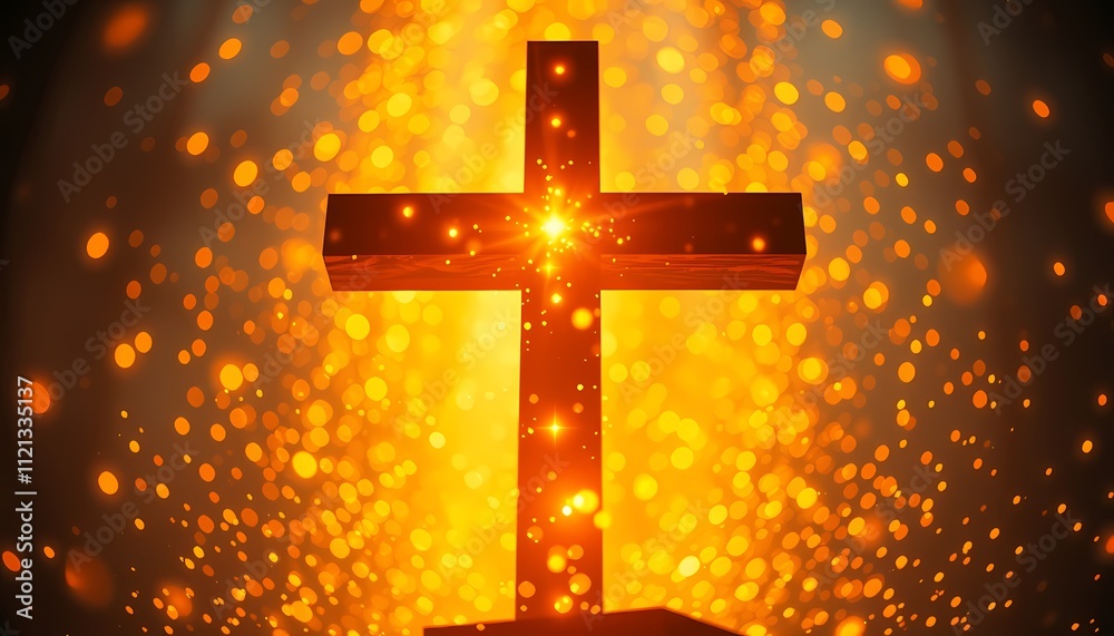 Shining cross, faith, hope, religion, spirituality