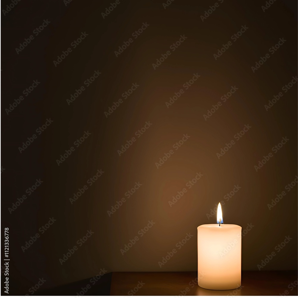 burning single candle darkness festive isolated vector burning single candle darkness festive isolated vector