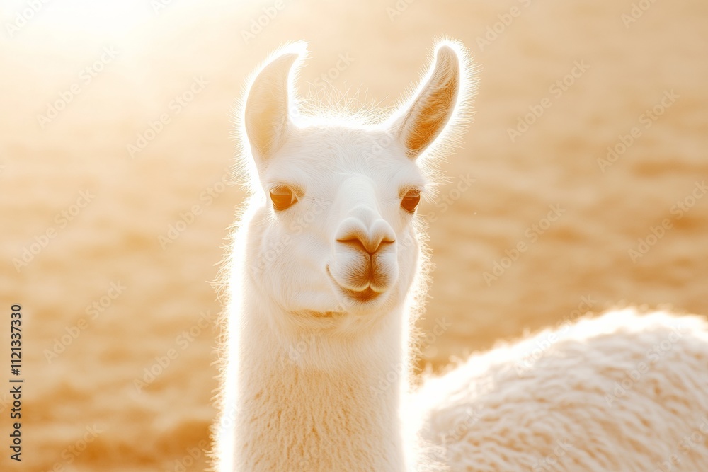 Obraz premium Whimsical Llama Portrait for National Llama Day, Easter, and Thanksgiving Celebrations