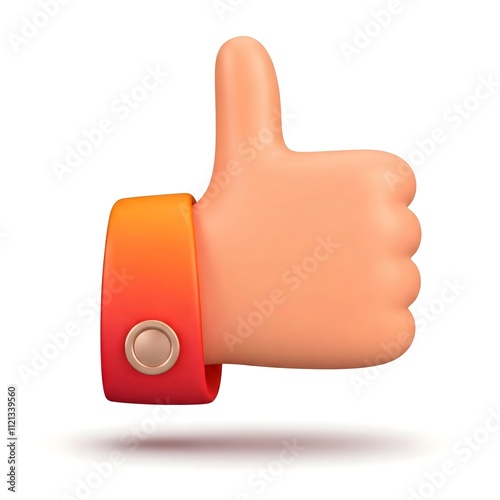 thumb up sign, Playful Thumbs Up Gesture Isolated on White photo