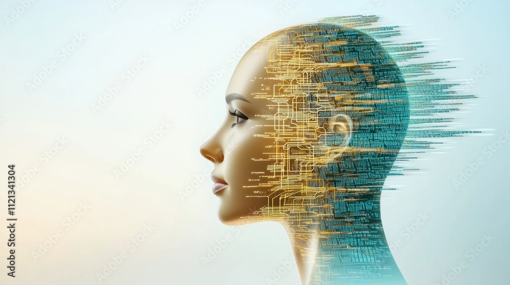 A sleek emblem featuring a stylized head surrounded by lines of code, with a color gradient of gold transitioning to blue and green, symbolizing the fusion of artificial intelligence with technology. A sleek emblem featuring a stylized head surrounded by lines of code, with a color gradient of gold transitioning to blue and green, symbolizing the fusion of artificial intelligence with technology.