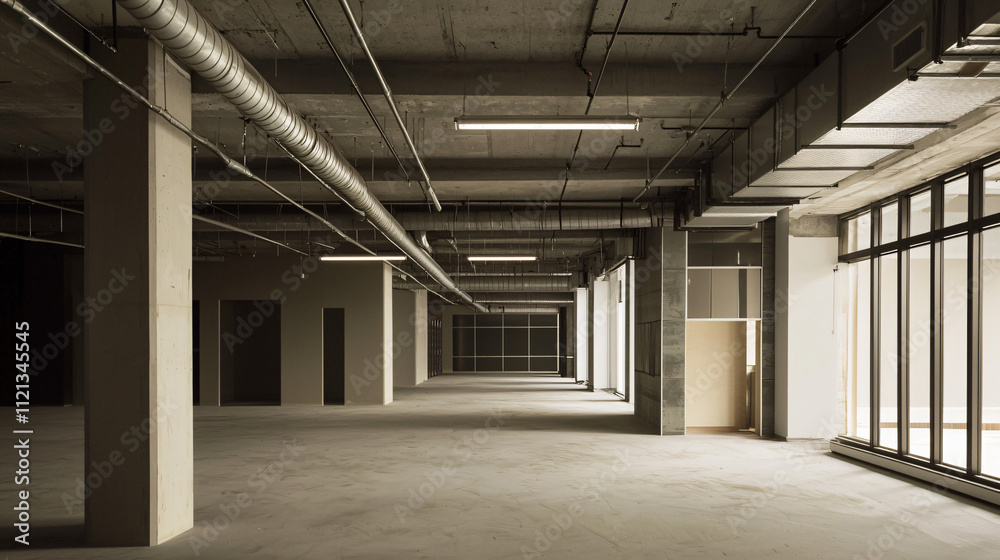 Obraz premium commercial building mechanical system, pipe and duct installation