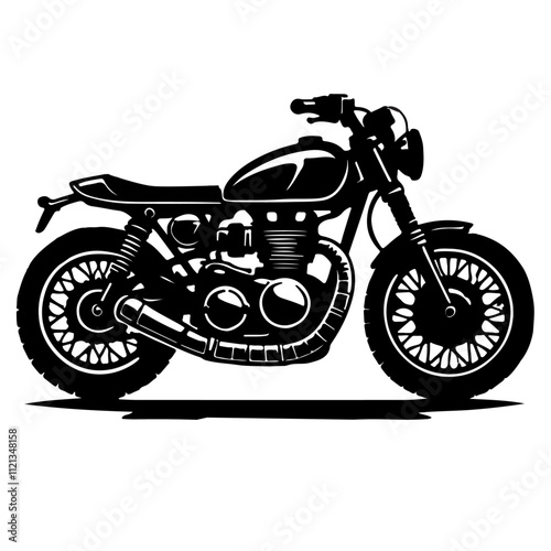 Black and White Silhouettes motorbike vector design 