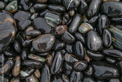 The colors and patterns on the stones are beautiful.