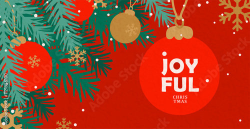 Christmas and New Year greeting banners set vector illustration. Modern xmas horizontal template with typography, christmas tree, ball, snow, snowflake. Winter pattern design with textured effect