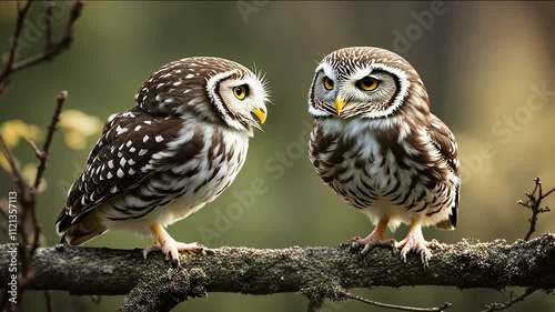 little owl bird cute prey nature white looking nest animal wildlife funny eye predator timberland england green adult pretty brown tree wild  
