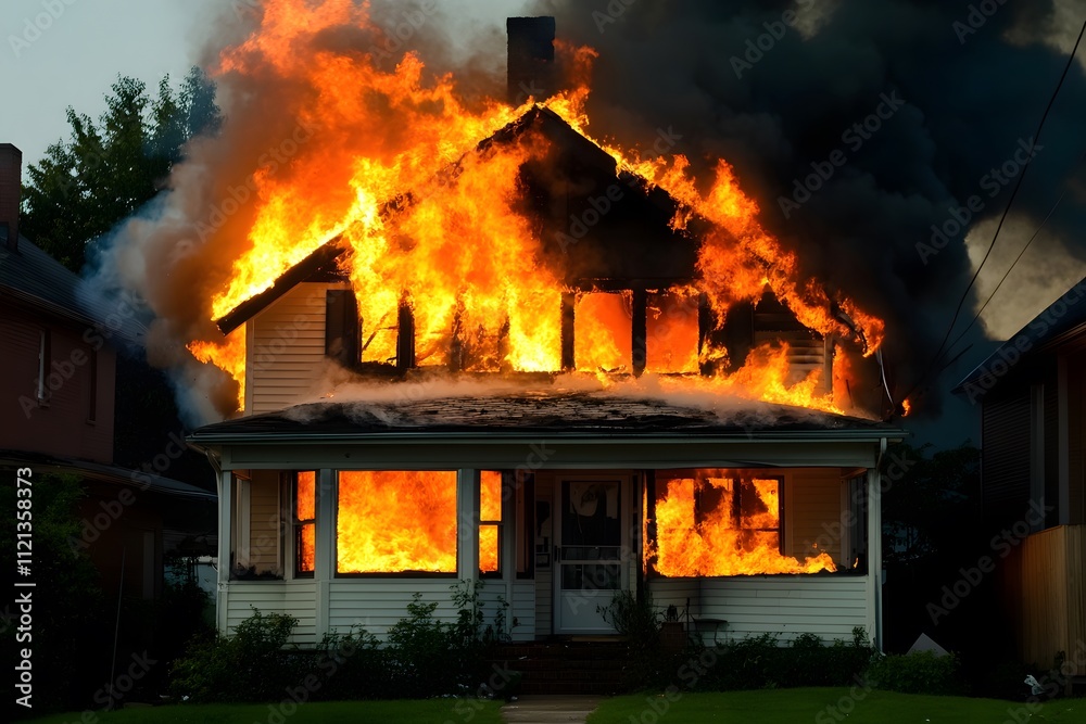Secure Suburban Home with Fire Prevention Measures and Insurance Coverage Secure Suburban Home with Fire Prevention Measures and Insurance Coverage