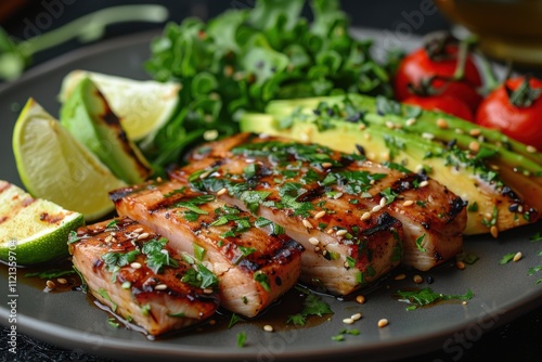 Seared Tuna Steaks with Avocado and Soy Glaze