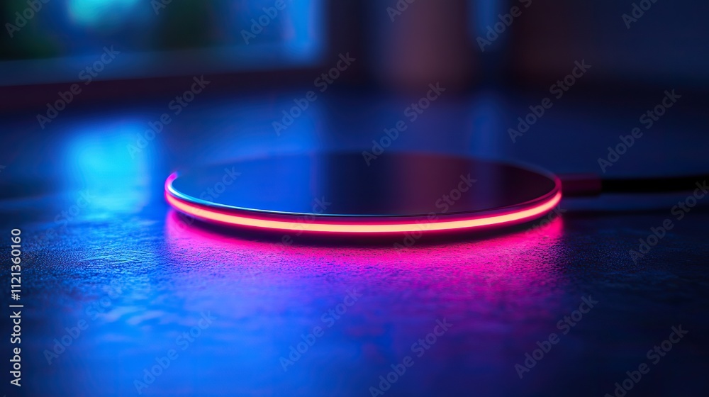 A realistic wireless charger demonstrates how energy refills mobile devices, illustrating modern digital accessories in action A realistic wireless charger demonstrates how energy refills mobile devices, illustrating modern digital accessories in action