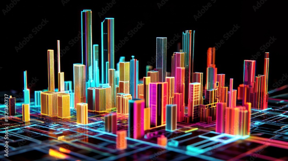 Obraz premium Neon Cityscape