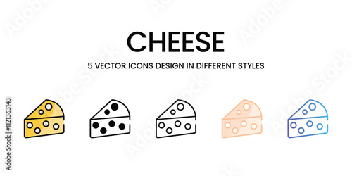 Cheese icons in different style vector stock illustration