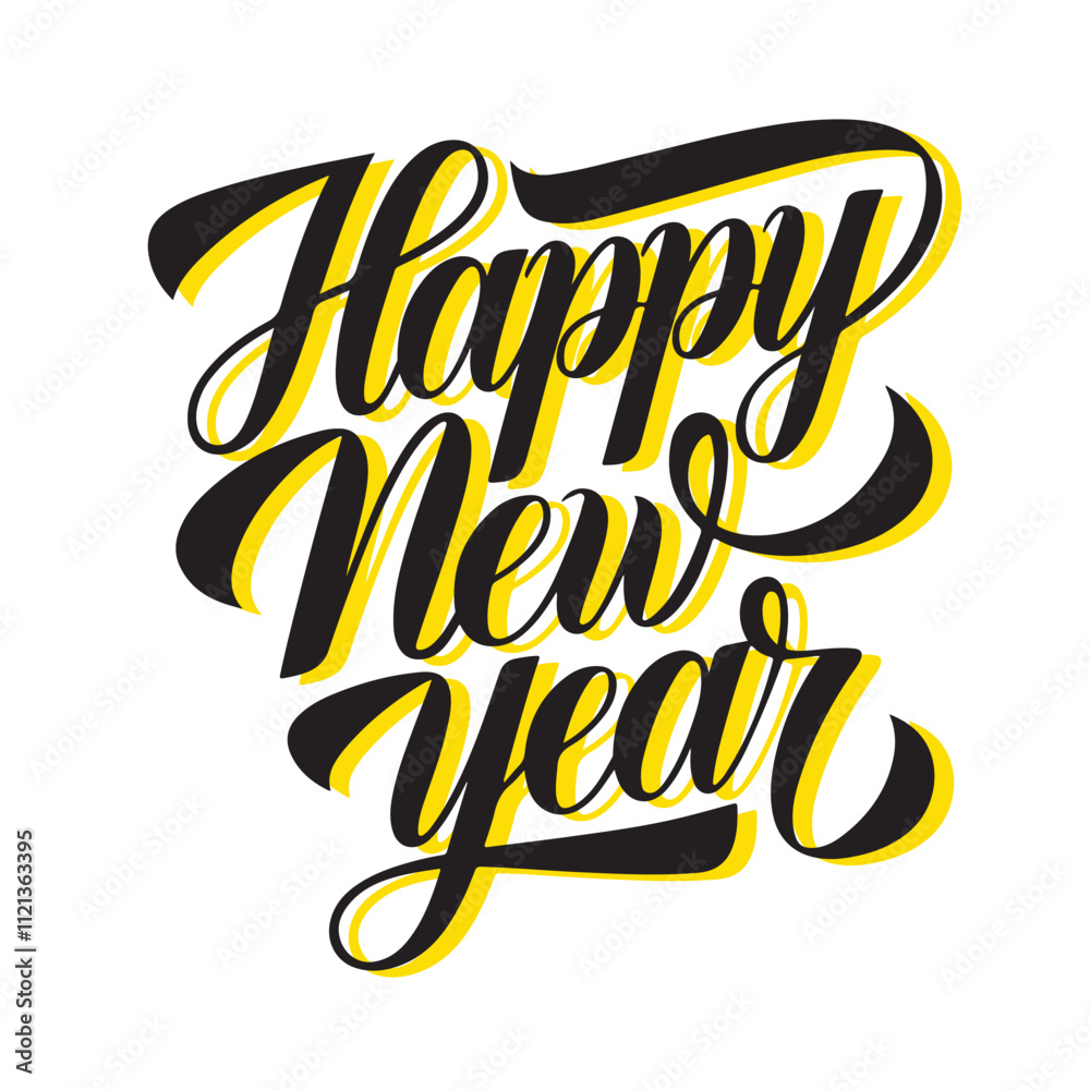 Obraz premium Happy New year typography with a beautiful font
