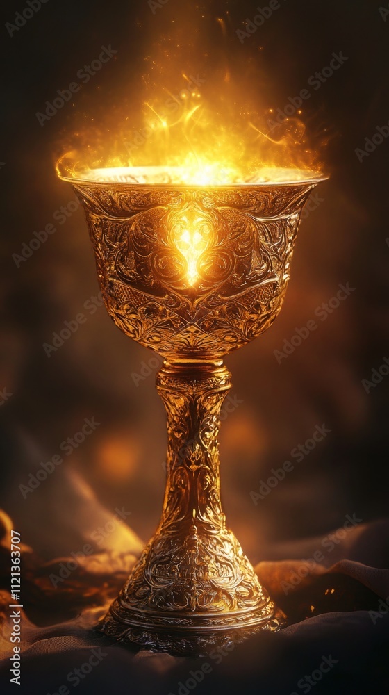Golden Sacred Cup: A Glowing Symbol of Faith Golden Sacred Cup: A Glowing Symbol of Faith