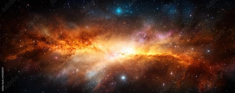 Fototapeta premium The night sky is a canvas of endless possibilities, with a tapestry of stars, swirling nebulae, and distant galaxies painting a breathtaking view that stretches beyond the horizon