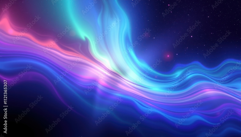 Obraz premium Abstract Cosmic Waves of Light and Color