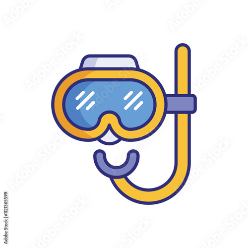 Snorkeling vector icon