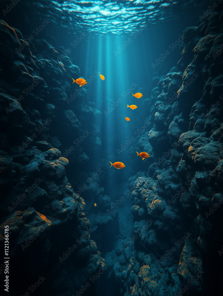 Naklejka premium coral reef with fish