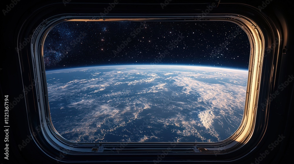 Fototapeta premium View of Earth from a spacecraft window