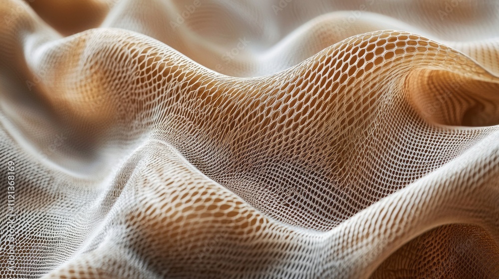Delicate strands intertwine in a gentle embrace, showcasing the soft texture and intricate pattern of the fabric. The warm colors evoke comfort and elegance, inviting closer examination Delicate strands intertwine in a gentle embrace, showcasing the soft texture and intricate pattern of the fabric. The warm colors evoke comfort and elegance, inviting closer examination