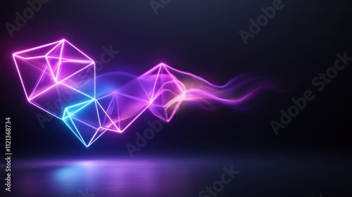 Wallpaper Mural Abstract glowing geometric shapes with colorful light trails. Torontodigital.ca
