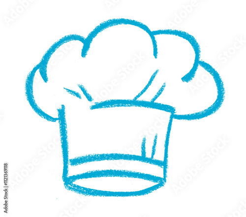 Chefs Hat Crayon Chalk Drawing Vector