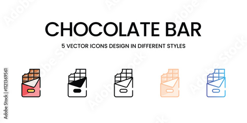 Chocolate Bar icons in different style vector stock illustration