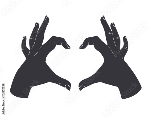 Hands silhouette with heart...