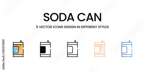 Soda Can icons in different style vector stock illustration