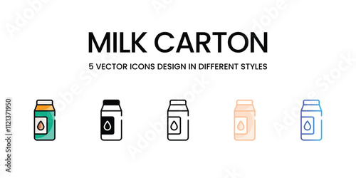Milk Carton icons in different style vector stock illustration
