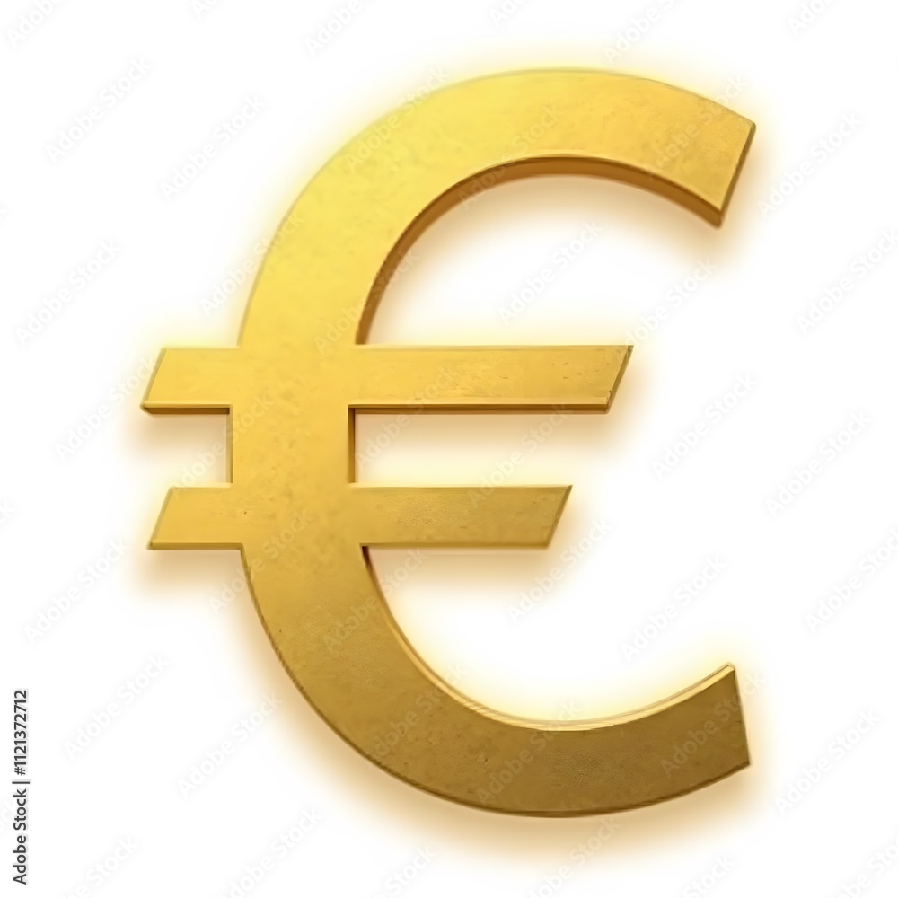 Fototapeta premium Golden Euro Symbol - Currency, Finance, Europe n white background
