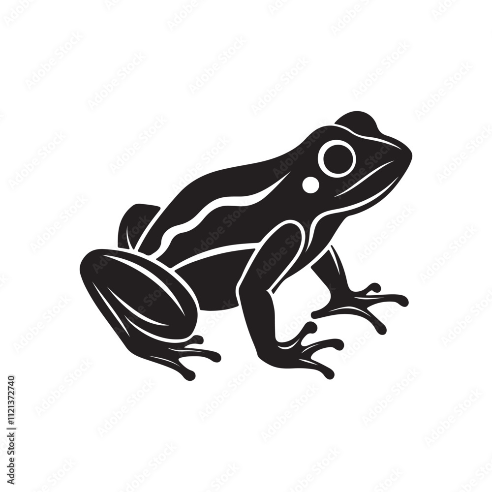 Naklejka premium frog silhouette, black and white silhouette, vector and illustration