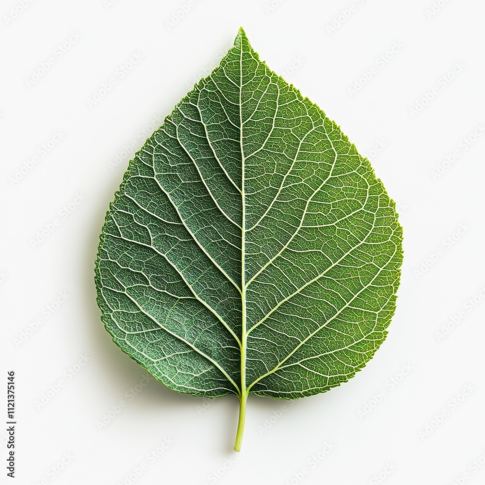 Obraz premium Detailed Green Leaf with Intricate Veins and Textured Surface