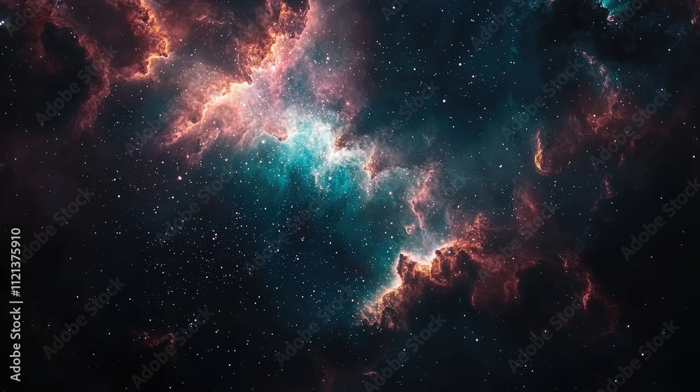 Fototapeta premium Vibrant cosmic nebula with stunning colors