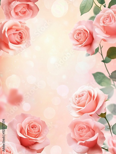 The Charm of Rose Flowers in Bokeh Effect. Premium rose flower background for banners.