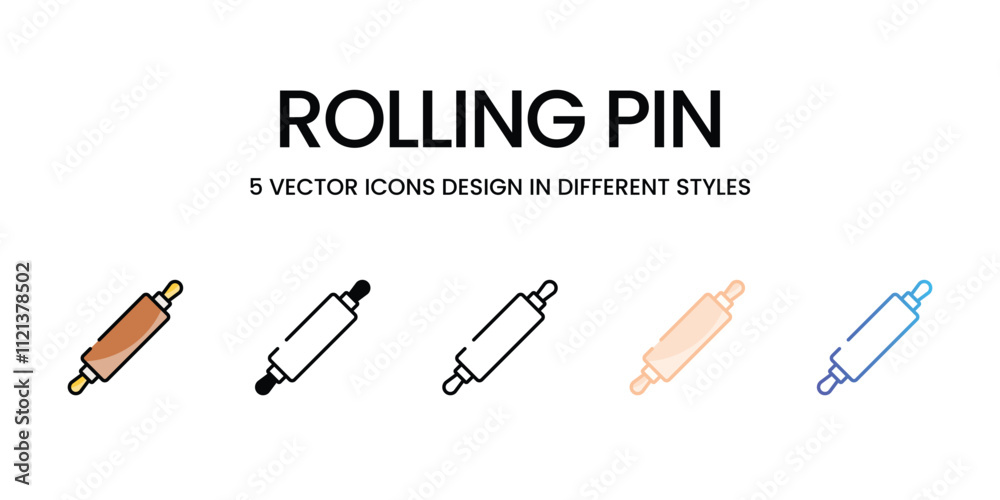 Rolling Pin icons in different style vector stock illustration Rolling Pin icons in different style vector stock illustration