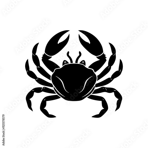 crab silhouette, black and white silhouette, vector and illustration photo