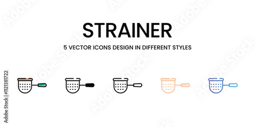 Strainer icons in different style vector stock illustration