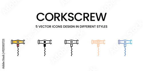 Corkscrew icons in different style vector stock illustration