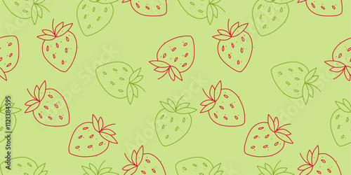 Simple Outline fruit seamless pattern, for textile or food wrapping