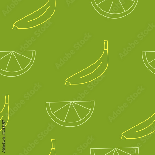 Simple Outline fruit seamless pattern, for textile or food wrapping