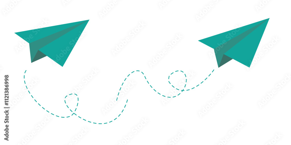 Airplane paper vector isolated on white background Airplane paper vector isolated on white background