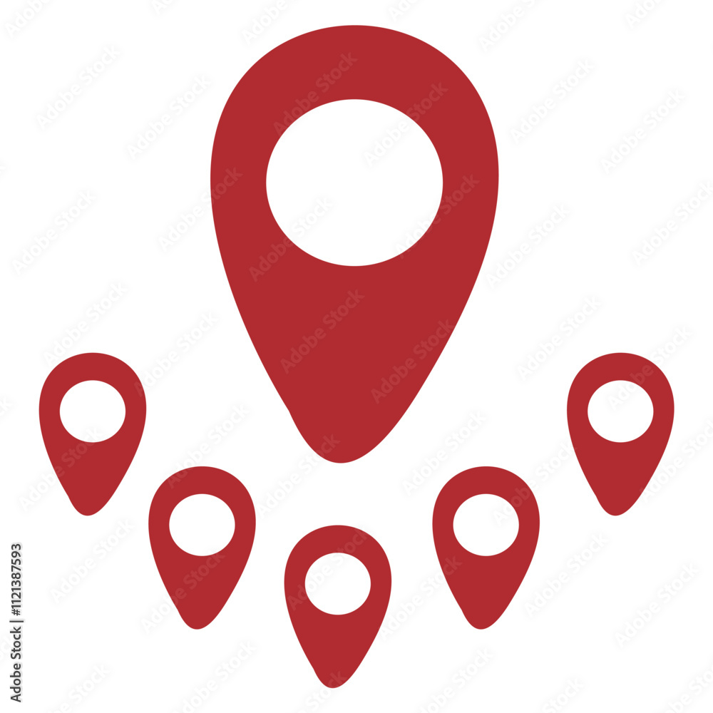 Red Location Pin icon illustration Red Location Pin icon illustration
