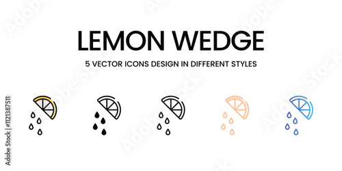 Lemon Wedge icons in different style vector stock illustration