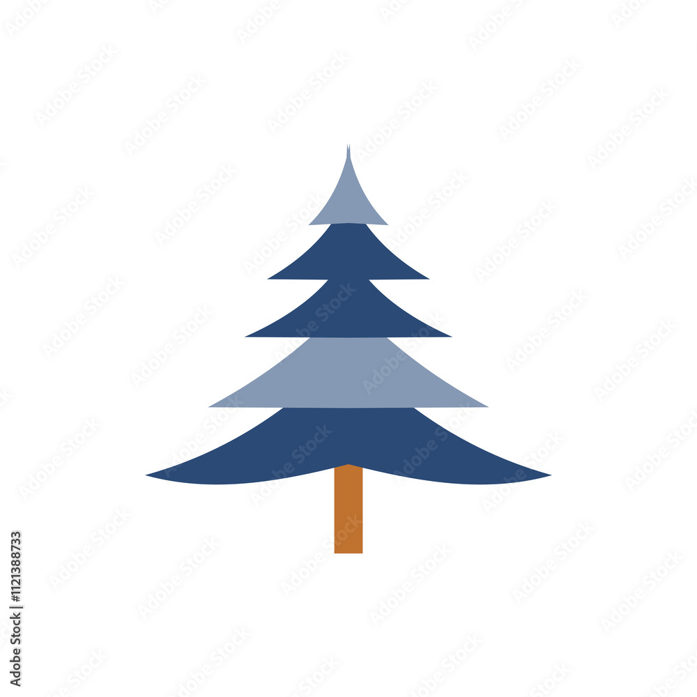 Fototapeta premium Blue Design cute chrismast tree vector on white background