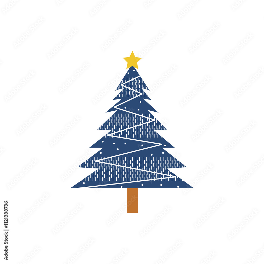 Fototapeta premium Blue Design cute chrismast tree vector on white background