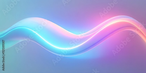 Colorful waves of light flowing gracefully across a soft gradient background in a digital art style