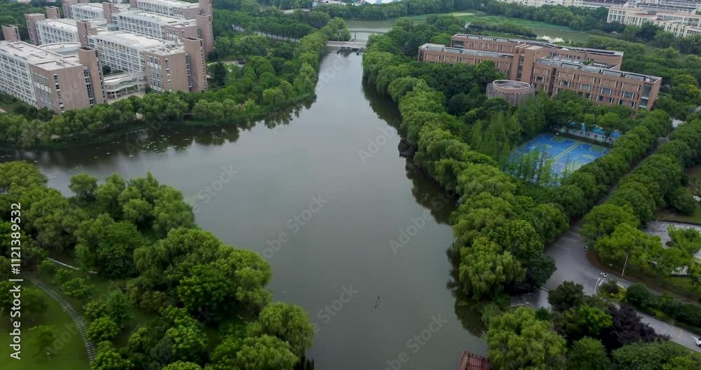 Aerial photography of Songjiang District, Shanghai-Shanghai University of Engineering Science
