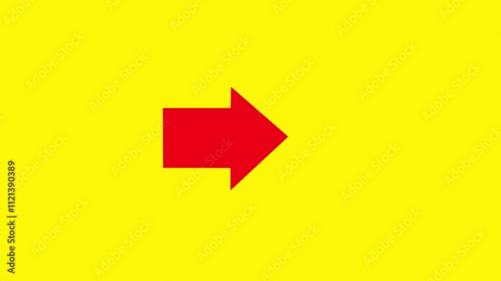 Right-directional red arrow loop animation. Swipe right for the animation. 