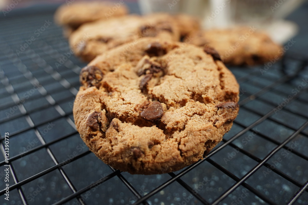 Fototapeta premium Chocolate cookies with dark chocolate chips