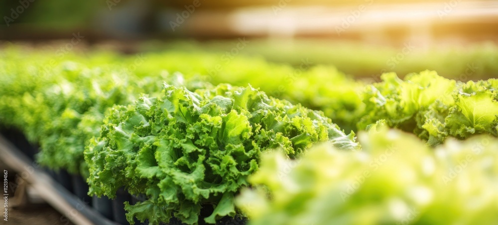 Vibrant Green Lettuce Farm: Rows of Fresh, Healthy Leafy Greens Growing in a Greenhouse Vibrant Green Lettuce Farm: Rows of Fresh, Healthy Leafy Greens Growing in a Greenhouse